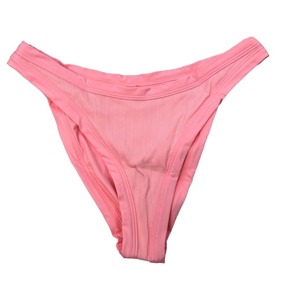 L*Space Womens Foley Bikini Bottom Bitsy Cut Pink Ribbed L New